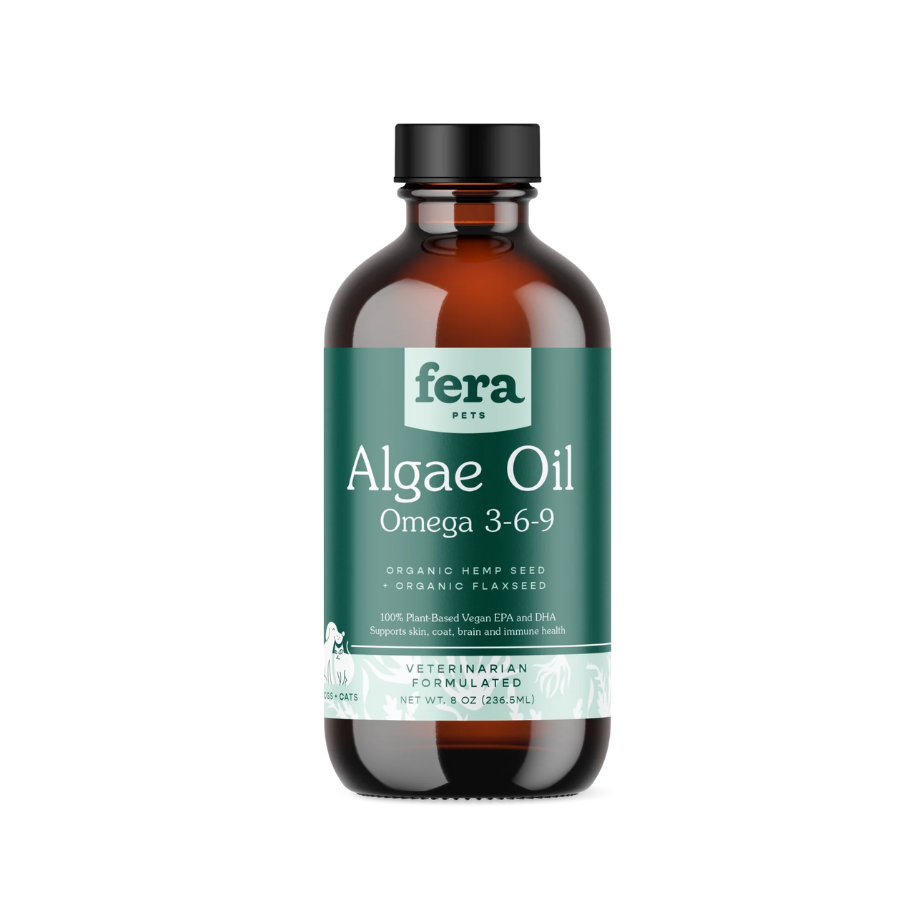 Dầu Omega Fera Pets Algae Oil từ thực vật và Dầu hạt lanh bổ mắt, tim, khớp cho chó mèo 236.5ml