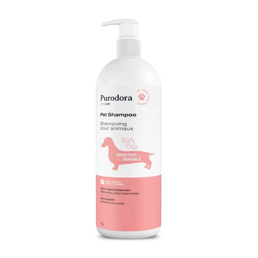 Sữa tắm kháng khuẩn cho chó da nhạy cảm Purodora Lab giúp cấp ẩm, khử mùi hương lô hội 500ml
