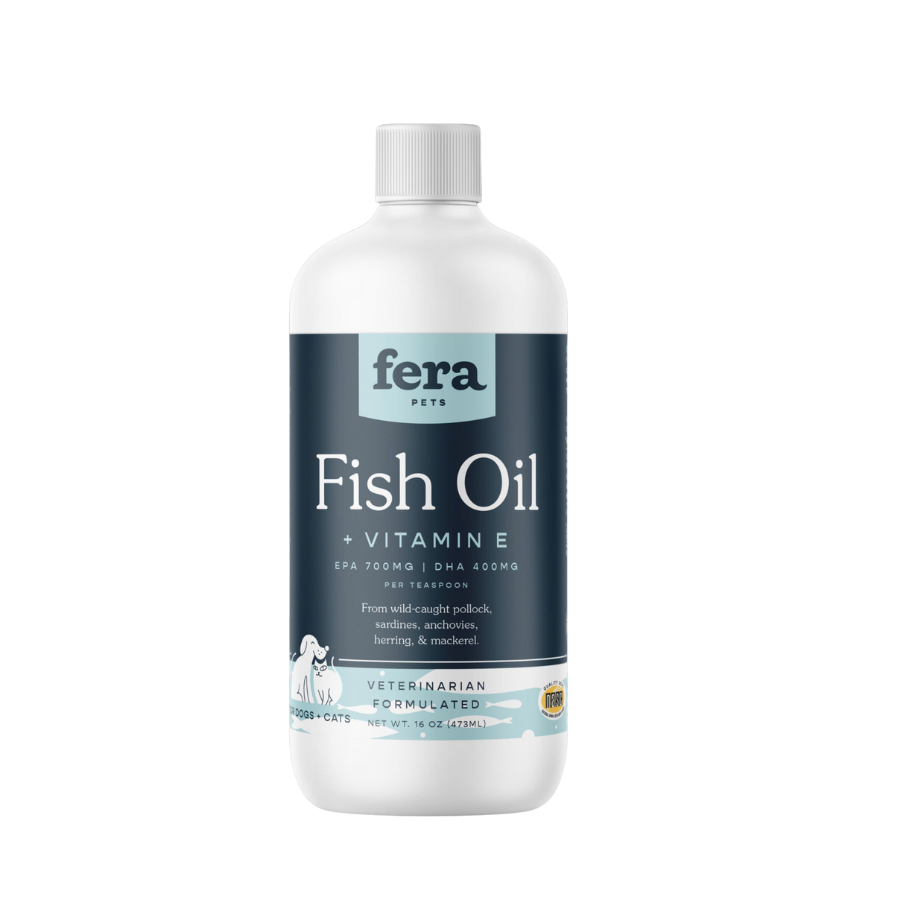 Dầu cá Fera Pets Fish Oil bổ sung Vitamin E giảm rụng lông, ngứa da cho chó và mèo 473ml
