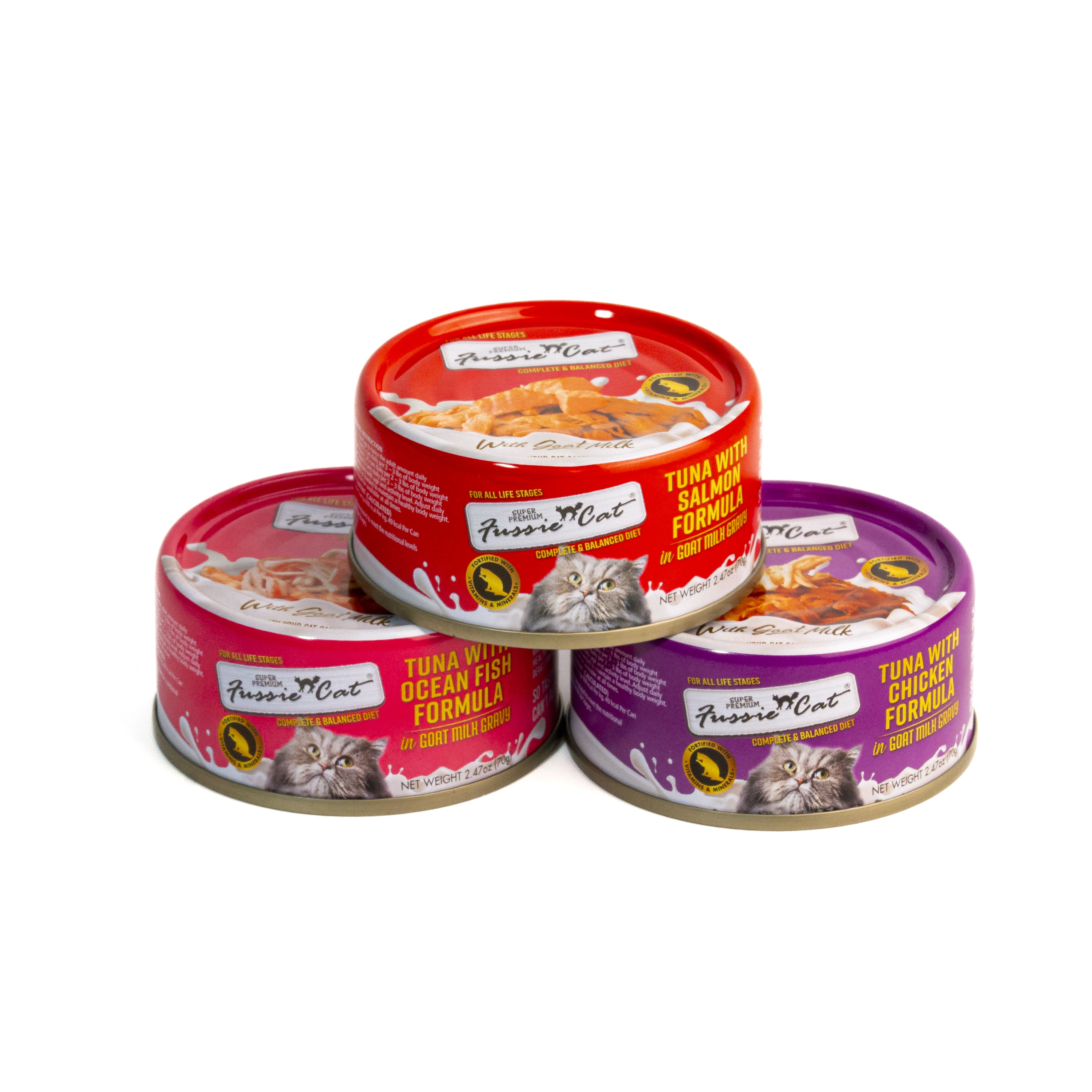 Thức ăn ướt đóng hộp Fussie Cat Super Premium hương vị thơm ngon cho mèo kén ăn lon 70g