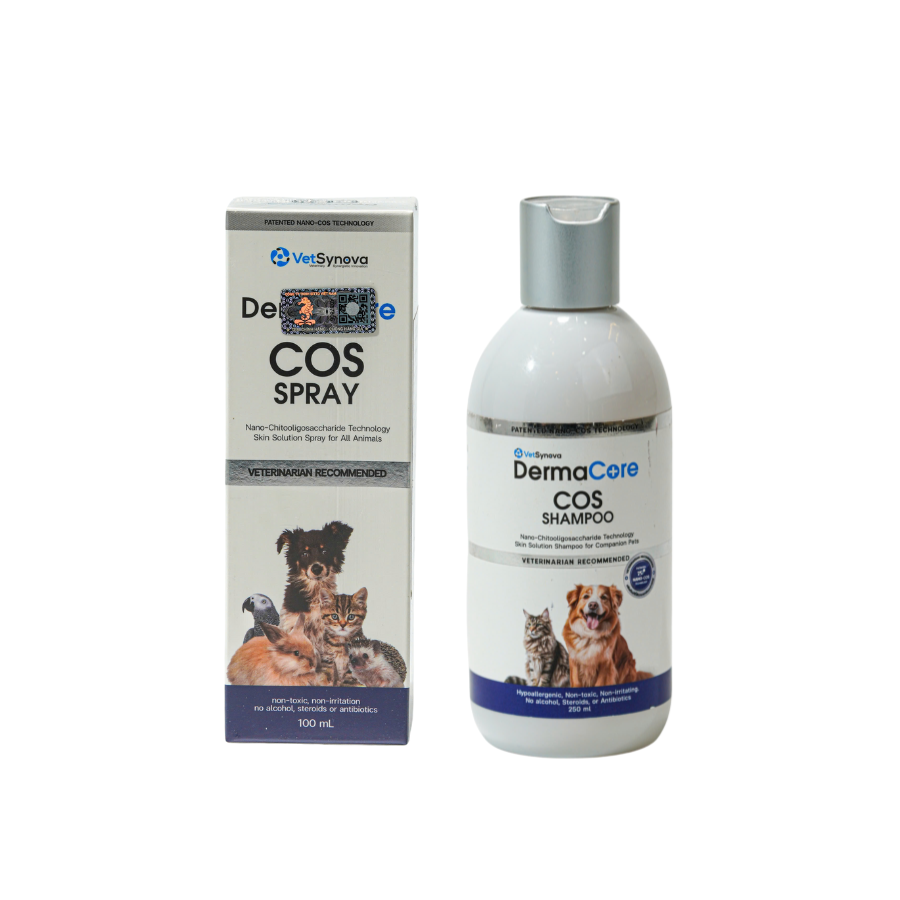 Combo Dermacore COS Khử khuẩn, vệ sinh giúp ngăn ngừa các vấn đề về nấm, ngứa da cho chó mèo