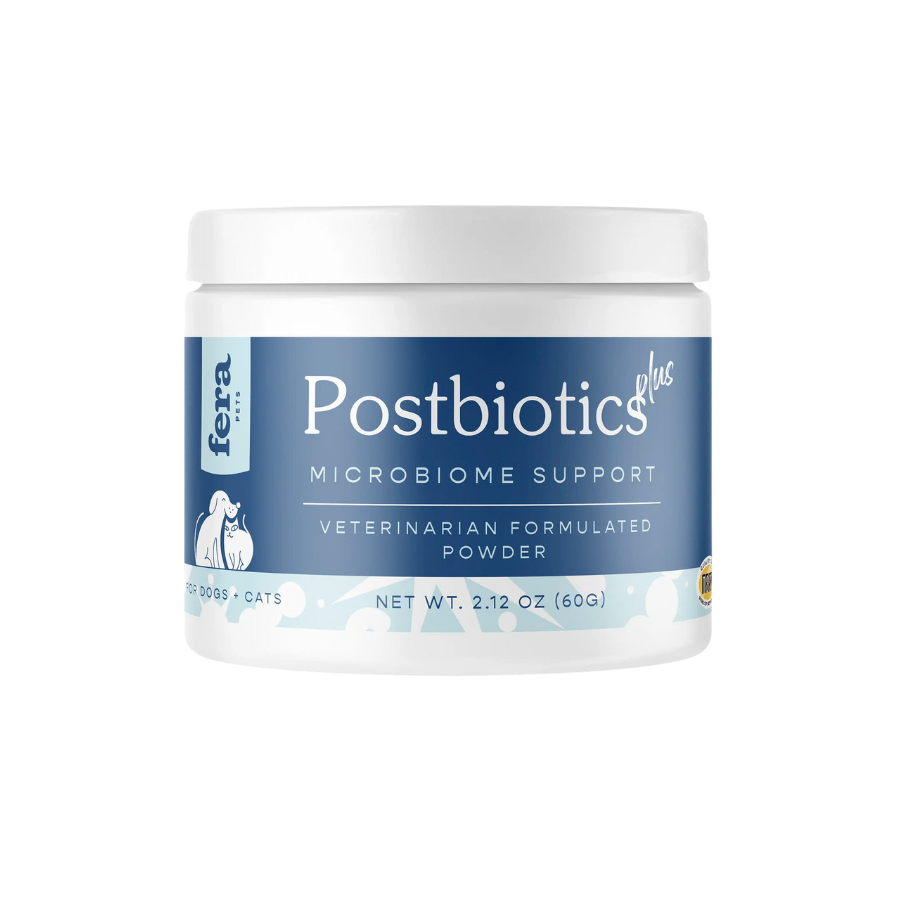 Bột Fera Pets bổ sung Postbiotics chăm sóc sức khỏe hệ tiêu hóa và hỗ trợ miễn dịch cho chó mèo 60g