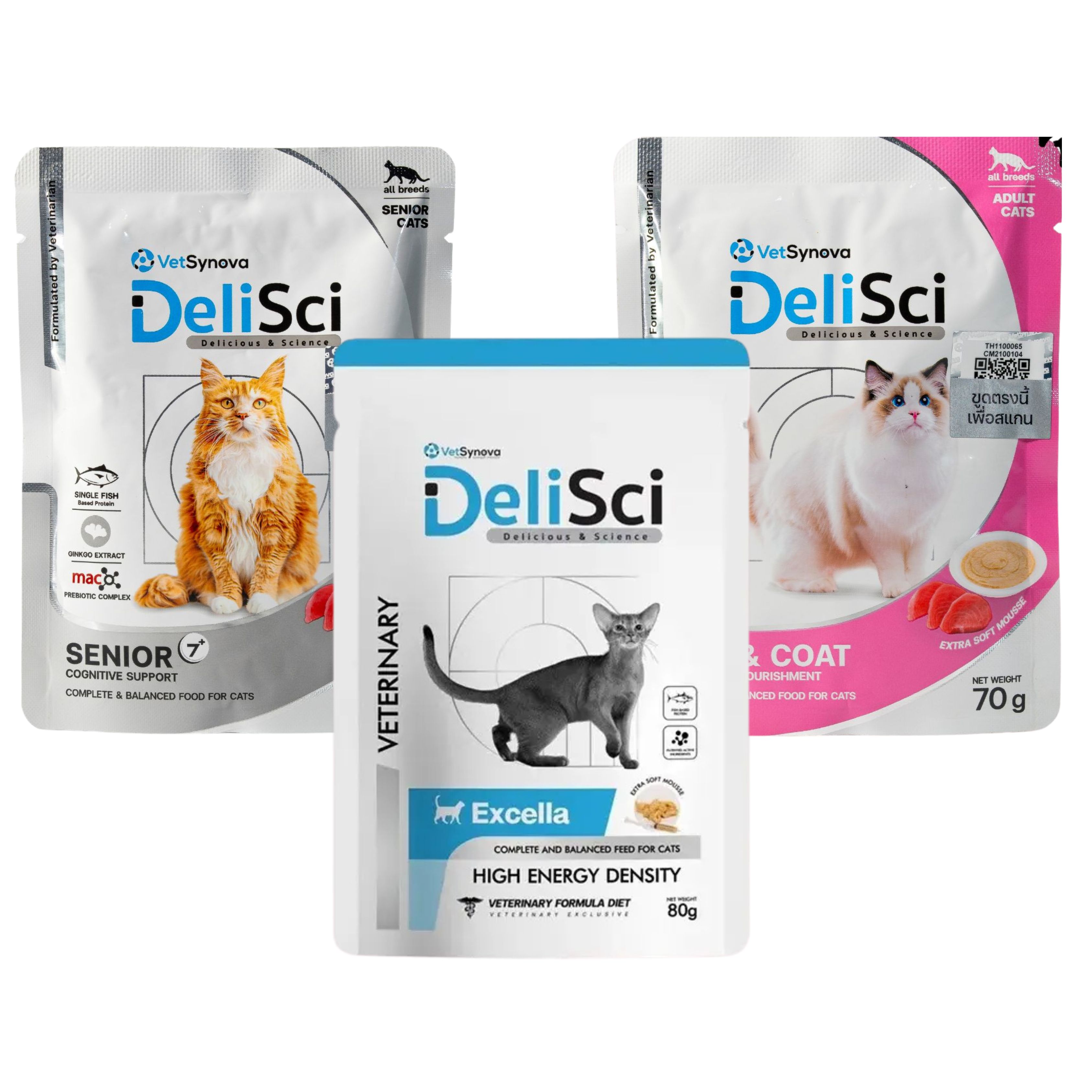 Pate mèo DeliSci dạng Mousse cung cấp đạm, hỗ trợ tăng cường sức đề kháng 70g