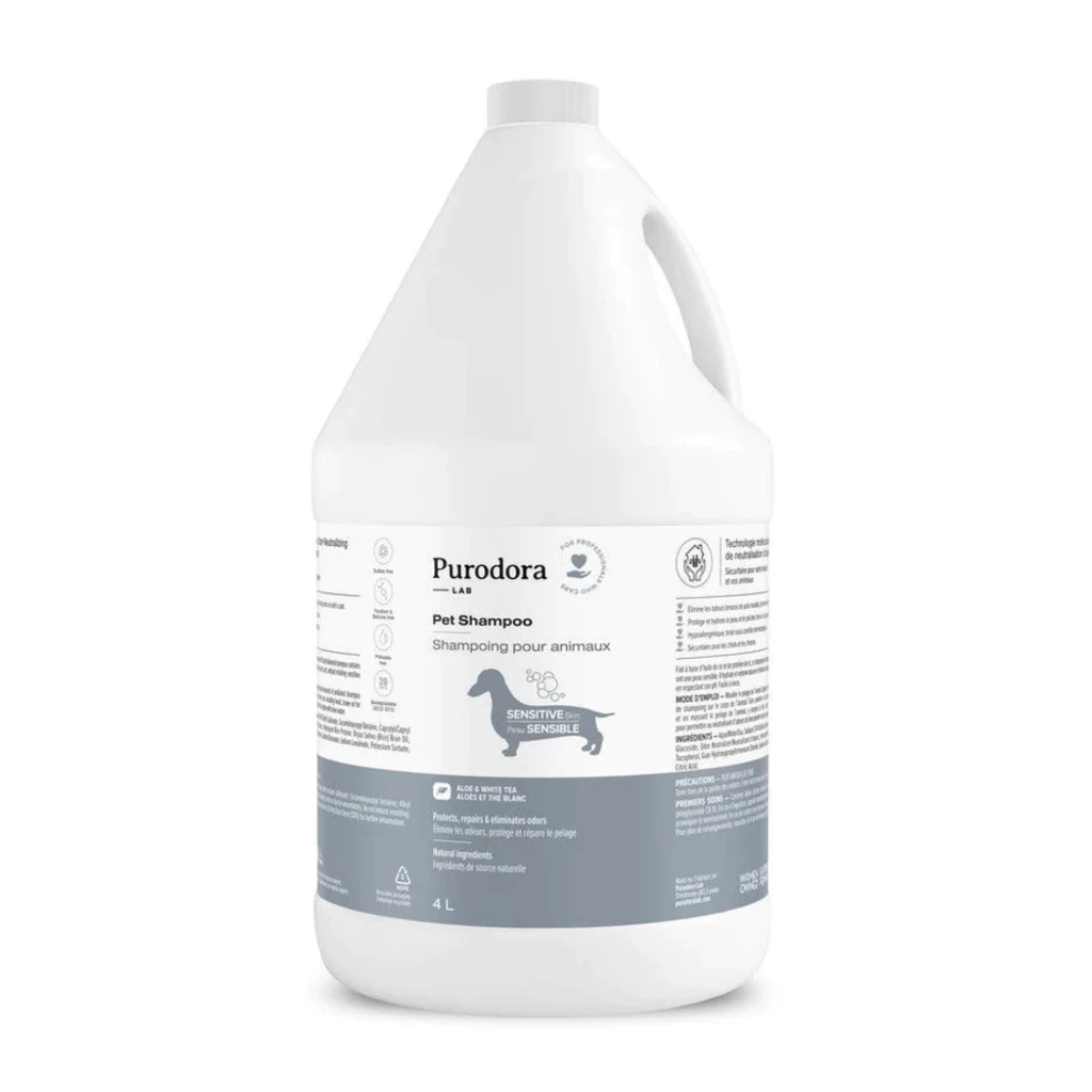 Sữa tắm thuần chay cho chó da nhạy cảm Purodora Lab giúp cấp ẩm, khử mùi hương lô hội 4L
