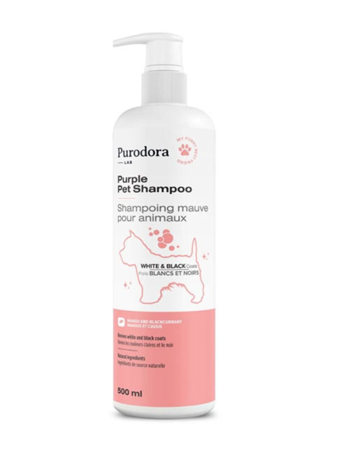 Dầu gội tím Purodora Lab dành cho thú cưng giúp phục hồi lông xỉn màu 500ml