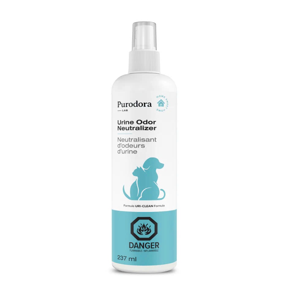 Xịt khử mùi, khử khuẩn nước tiểu Purodora Lab an toàn cho thú cưng hương cam quýt 237ml